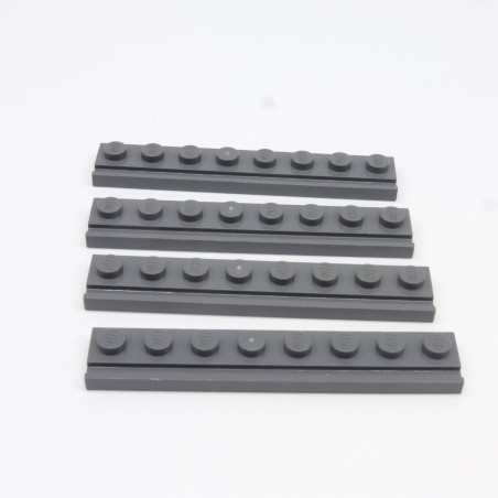 Lego LEG0199 4X 4510 Plate Modified 1x8 Door Rail Gris Foncé Lego LEG0199 4X 4510 Plate Modified 1x8 Door Rail Gris Foncé