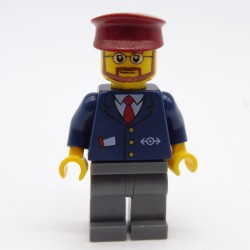 Lego LEG0265 TRN148 Figurine Controlleur Train 7938 Jambes un peu abimées