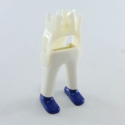 7198 Playmobil Lot de 2 Paires de Jambes Blanches Ceinture Noir Pieds Nus 