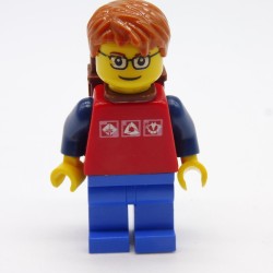 Lego LEG0275 CTY0180 Figurine Adolescent Train 7937 Tête un peu abimée
