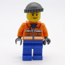 Lego LEG0283 CTY0168 Figurine Homme Ouvrier City 3181 Jambes un peu abimées