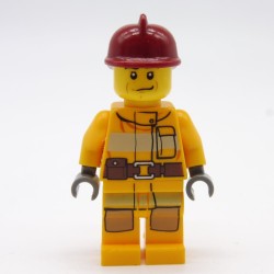 Lego LEG0291 CTY0286 Figurine Homme Pompier City  4208 Jambes un peu abimées