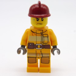 Lego LEG0292 CTY0279 Figurine Homme Pompier City 4209 Jambes un peu abimées