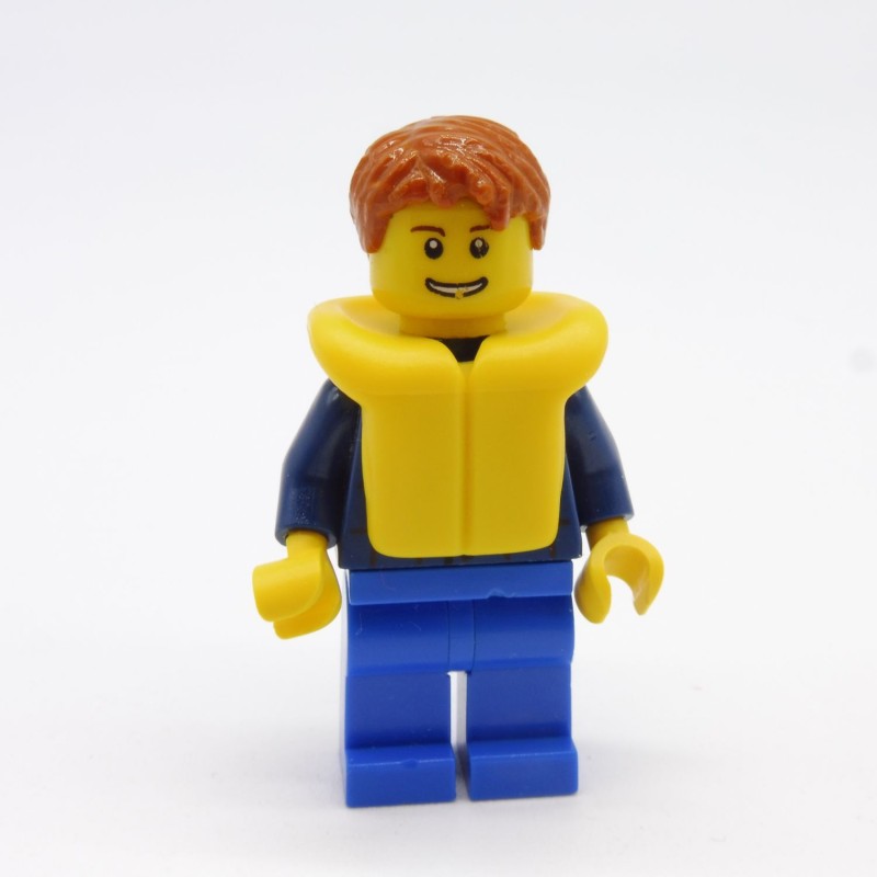 Lego LEG0302 CTY0232 Figurine Homme Pêcheur City 4642 Jambes un peu abimées