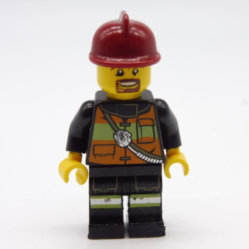 Lego LEG0309 CTY0342 Figurine Homme Pompier City 60002 Jambes abimées