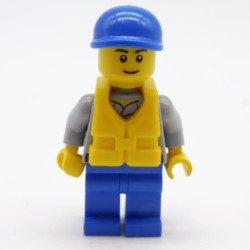 Lego LEG0317 CTY0408 Figurine Homme Garde Côte City 60012 Jambes un peu abimées