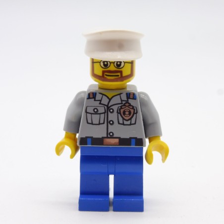 Lego LEG0321 CTY0415 Male Coast Guard Captain Figure City 60014 Legs a little damaged Lego LEG0321 CTY0415 Male Coast Guard Captain Figure City 60014 Legs a little damaged
