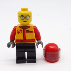 Lego LEG0328 CTY0423 Figurine Homme Pilote Avion City 60019 Tête un peu abimée