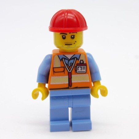 Lego LEG0356 AIR050 Figurine Homme Ouvrier City 60102 Tête un peu usée