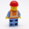 Lego AIR050 Figurine Homme Ouvrier City 60102 Tête un peu usée