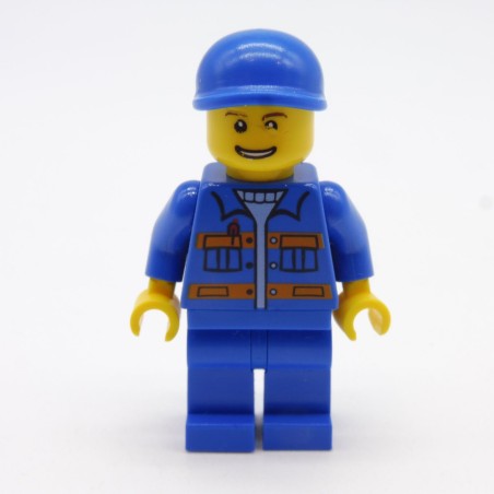 Lego LEG0364 CTY0224 Figure Man Worker City 3366 Head a little worn