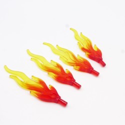 Lego LEG0413 4X 85959pb01b Flame Wave Rounded Straight Large Red and Yellow Transparent