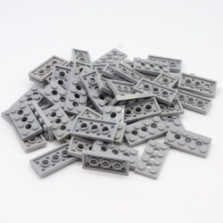 Lego LEG0418 50X 3709b Technic Plate 2x4 3 Holes Light Gray
