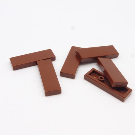 Lego LEG0424 6X 63864 Tile Tile 1x3 Brown Red Reddish Brown