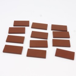 Lego LEG0434 12X 87089 Tile Tile 2x4 Brown Red Reddish Brown