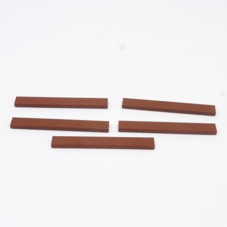 Lego LEG0439 5X 4162 Tile Tile 1X8 Brown Red Reddish Brown