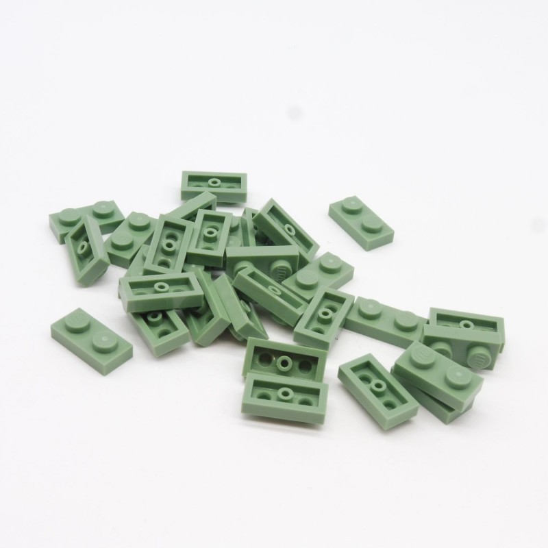 Lego LEG0468 30X 3023 Plate 1x2 Sand Green Vert Sable