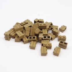 Lego LEG0481 50X 98283 Brick Modified Masonry 1x2 Dark Tan Beige Foncé