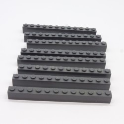 Lego LEG0498 8X 6112 Brick 1x12 Dark Bluish Gray Gris Foncé