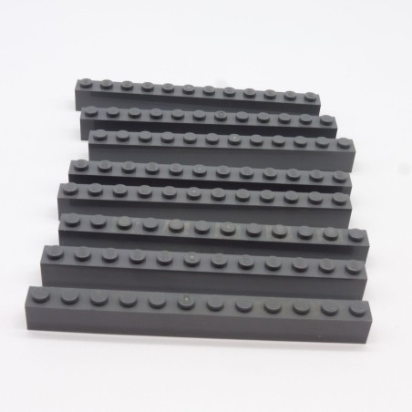 Lego LEG0498 8X 6112 Brick 1x12 Dark Bluish Gray Dark Gray