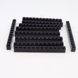 Lego LEG0502 10X 6112 Brick 1x12 Black Noir traces d'utilisation et poussiéres