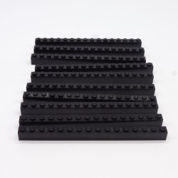 Lego LEG0505 10X 2465 Brick 1x16 Noir Black abimées