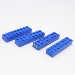 Lego LEG0510 4X 3007 Brick 2x8 Bleu Blue un peu abimées