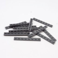 Lego LEG0515 12X 3460 Plate 1x8 Dark Bluish Gray Gris Foncé
