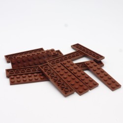 Lego LEG0516 13X 3034 Plate 2x8 Brown Red Reddish Brown