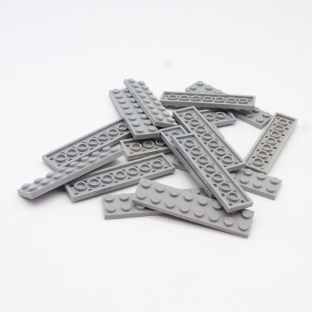 Lego LEG0517 16X 3034 Plate 2x8 Light Bluish Gray Gris Clair un peu usées