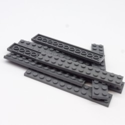 Lego LEG0524 8X 2445 Plate 2x12 Dark Bluish Gray Dark Gray