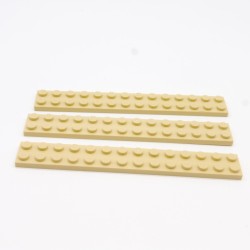 Lego LEG0525 3X 91988 Plate 2x14 Tan Beige