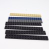 Lego LEG0528 7X 4282 Plate 2x16 Black Blue Gray Beige