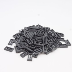 Lego LEG0537 100X 2412 Tile Modified 1x2 Grid Dark Bluish Gray Dark Gray