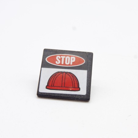 Lego LEG0608 15210pb003 Road Sign 2x2 Carré Noir STOP Sticker 60098