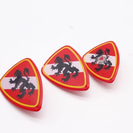 Playmobil 19380 Lot of 3 Shields Red White Black Lion Black Used