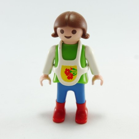 Playmobil 14879 Playmobil Child Girl Green White Blue Apron Flowers 4529 4911