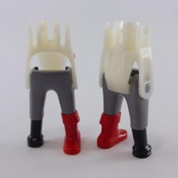 Playmobil 11173 Playmobil Lot of 2 Pairs of Gray Legs with Red Boot and Wooden Leg