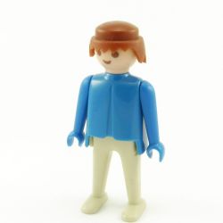 Playmobil Homme Bleu et Gris Vintage 3324 3232 3401 3539