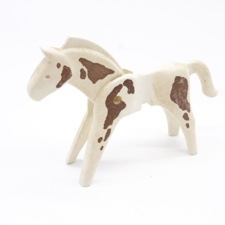 Playmobil 36113 White and Brown Horse 1st Generation dirty