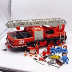 Playmobil 36150 Vintage Fire Truck 3525 with Accessories a little dirty