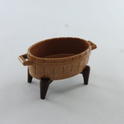 Playmobil 18384 Playmobil Bassine Marron avec socle 1900 Médiéval