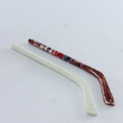 Playmobil 18570 Playmobil Batch of 2 White Hockey sticks Vintage Colors Colored