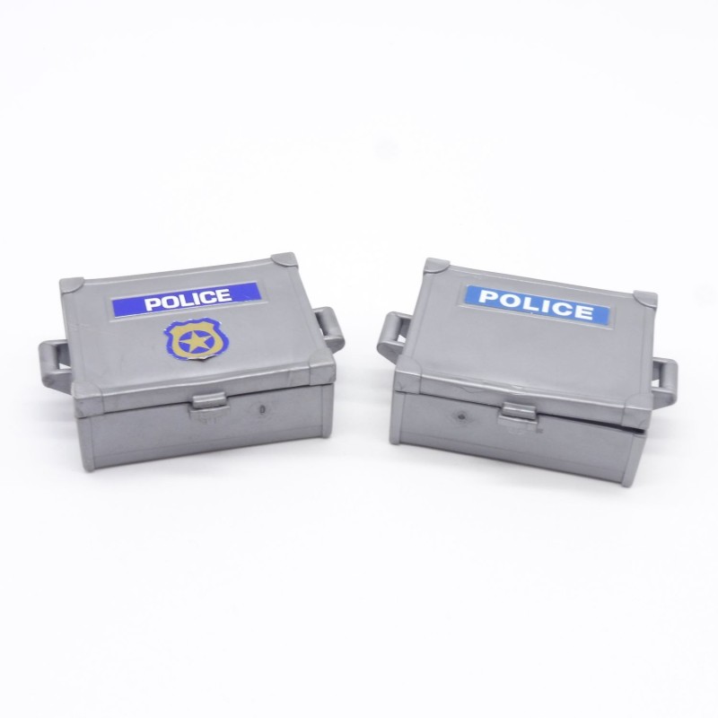 Playmobil 6890 Set of 2 Flat Gray Police Boxes