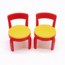 Playmobil 21349 Set of 2 Red and Orange Round Chairs