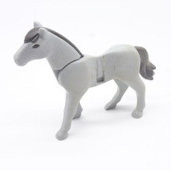 Playmobil 1642 2nd Generation Gray Horse with Slightly Dirty Gray Mane