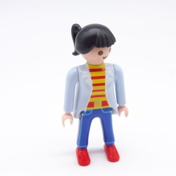 Playmobil 14085 Women Blue Yellow Blue Jeans Red Shoes Ponytail