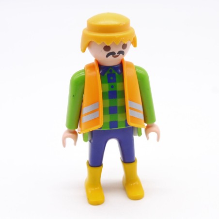 Playmobil 15293 Homme Vert et Bleu Bottes Jaunes Gilet Orange