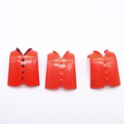 Playmobil 36206 Set of 3 Red 1900 Vintage Damaged Colored Vests
