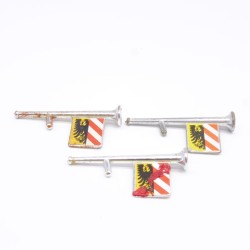 Playmobil 36236 Lot of 3 Vintage Medieval Trumpets 3052 3482 3265 3409 worn